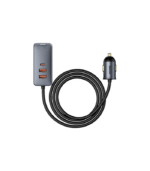 Baseus Share Together PPS Multi-port Fast Car Charger With Extension Cord 120W CCBT-A0G Grey